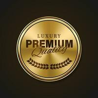 luxe gouden badges en etiketten. retro wijnoogst cirkel insigne ontwerp vector