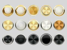 luxe gouden badges en etiketten. retro wijnoogst cirkel insigne ontwerp vector