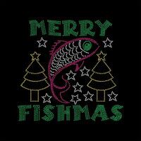 vrolijk fishmas t-shirt ontwerp vector