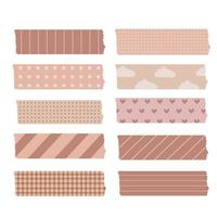 handgetekende washi tape-collectie vector