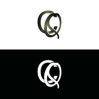 brief cq luxe modern monogram logo vector ontwerp, logo eerste vector Mark element grafisch illustratie ontwerp sjabloon