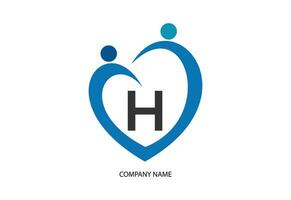 creatief laatste h met Mens eenheid combinatie icoon logo vector