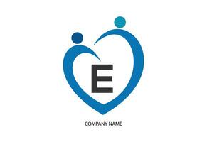 creatief laatste e met Mens eenheid combinatie icoon logo vector