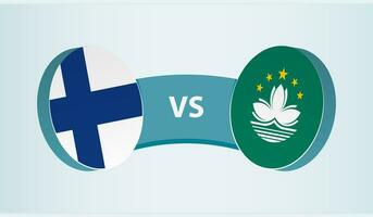 Finland versus macao, team sport- wedstrijd concept. vector