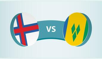 Faeröer eilanden versus heilige vincent en de grenadines, team sport- wedstrijd concept. vector