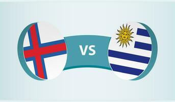 Faeröer eilanden versus Uruguay, team sport- wedstrijd concept. vector