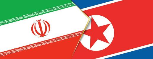 ik rende en noorden Korea vlaggen, twee vector vlaggen.
