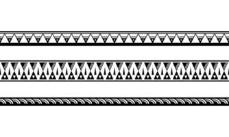 set van Maori Polynesische tattoo armbanden grens. tribal mouw naadloze patroon vector. vector
