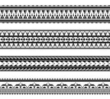 set van Maori Polynesische tattoo armbanden grens. tribal mouw naadloze patroon vector. vector