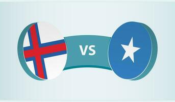 Faeröer eilanden versus Somalië, team sport- wedstrijd concept. vector