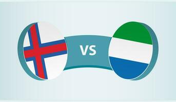 Faeröer eilanden versus Sierra leone, team sport- wedstrijd concept. vector