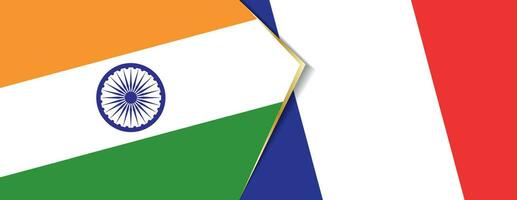 Indië en Frankrijk vlaggen, twee vector vlaggen.