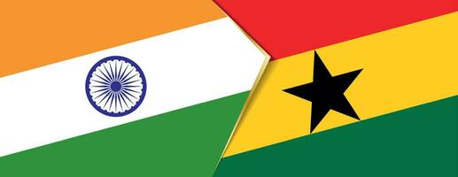 Indië en Ghana vlaggen, twee vector vlaggen.