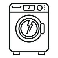 gebroken elektrisch van het wassen machine icoon schets vector. schoonmaak onderhoud vector