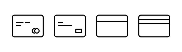 credit kaart pictogrammen in lijn. geld symbool. credit kaart teken in lijn. schets bank kaart pictogrammen. voorraad vector illustratie