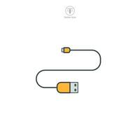 opladen kabel icoon symbool vector illustratie geïsoleerd Aan wit achtergrond