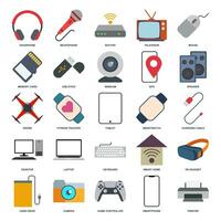 apparaat icoon set, inbegrepen pictogrammen net zo laptop, drone, spreker, gamepad en meer symbolen verzameling, logo geïsoleerd vector illustratie