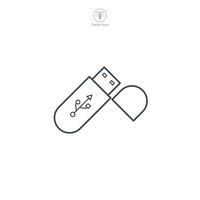 USB stok icoon symbool vector illustratie geïsoleerd Aan wit achtergrond