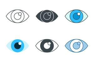 oog icoon verzameling met verschillend stijlen. visie icoon symbool vector illustratie geïsoleerd Aan wit achtergrond