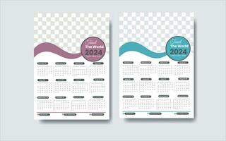 muur kalender ontwerp en tample ontwerp vector