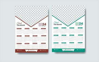 muur kalender ontwerp en tample ontwerp vector