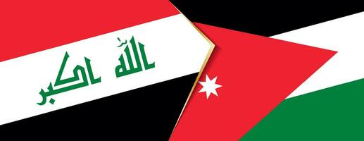 Irak en Jordanië vlaggen, twee vector vlaggen.