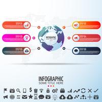 Wereldkaart Infographics ontwerpsjabloon vector