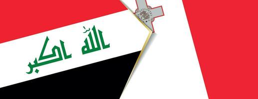 Irak en Malta vlaggen, twee vector vlaggen.