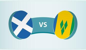 Schotland versus heilige vincent en de grenadines, team sport- wedstrijd concept. vector