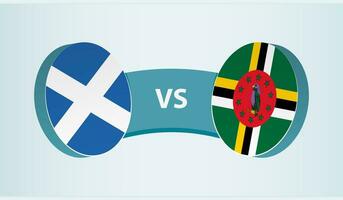 Schotland versus dominica, team sport- wedstrijd concept. vector