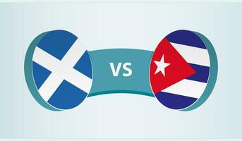 Schotland versus Cuba, team sport- wedstrijd concept. vector