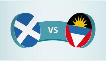 Schotland versus antigua en barbuda, team sport- wedstrijd concept. vector