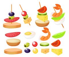 Canape Set Designer. Vector realistische illustratie