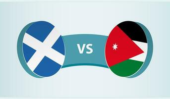 Schotland versus Jordanië, team sport- wedstrijd concept. vector