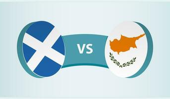 Schotland versus Cyprus, team sport- wedstrijd concept. vector