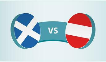 Schotland versus Oostenrijk, team sport- wedstrijd concept. vector
