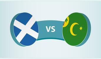 Schotland versus cocos eilanden, team sport- wedstrijd concept. vector