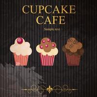 het concept van cupcakes café-menu. vector illustratie