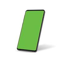 telefoon met chroma key-achtergrond op groen scherm vector