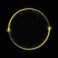 gouden cirkelframe met glitter lichteffect. sjabloon voor uw ontwerp vector