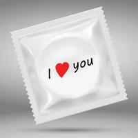 realistische witte lege sjabloonverpakking van condoom. vector