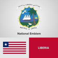 Liberia National Emblem, Map en vlag vector