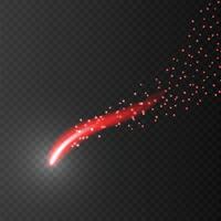 meteoor of komeet op transparante achtergrond. sjabloon voor uw ontwerp vector
