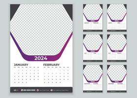 zakelijke bedrijf muur kalender 2024 vector