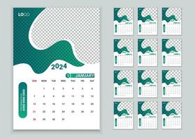 zakelijke bedrijf muur kalender 2024 vector