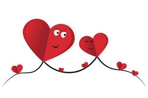golvend lijn met gelukkig harten tekens rood romantisch symbool vector