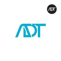 brief adt monogram logo ontwerp vector