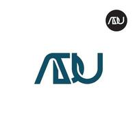 brief adu monogram logo ontwerp vector