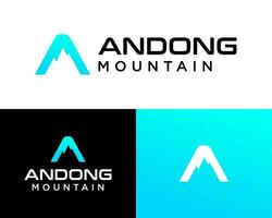 brief een monogram berg vorm sport- logo ontwerp. vector