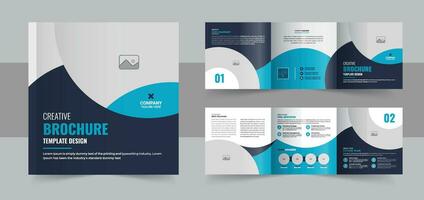 zakelijke vierkante driebladige brochuresjabloonontwerp en minimale bedrijfsprofielbrochure vector